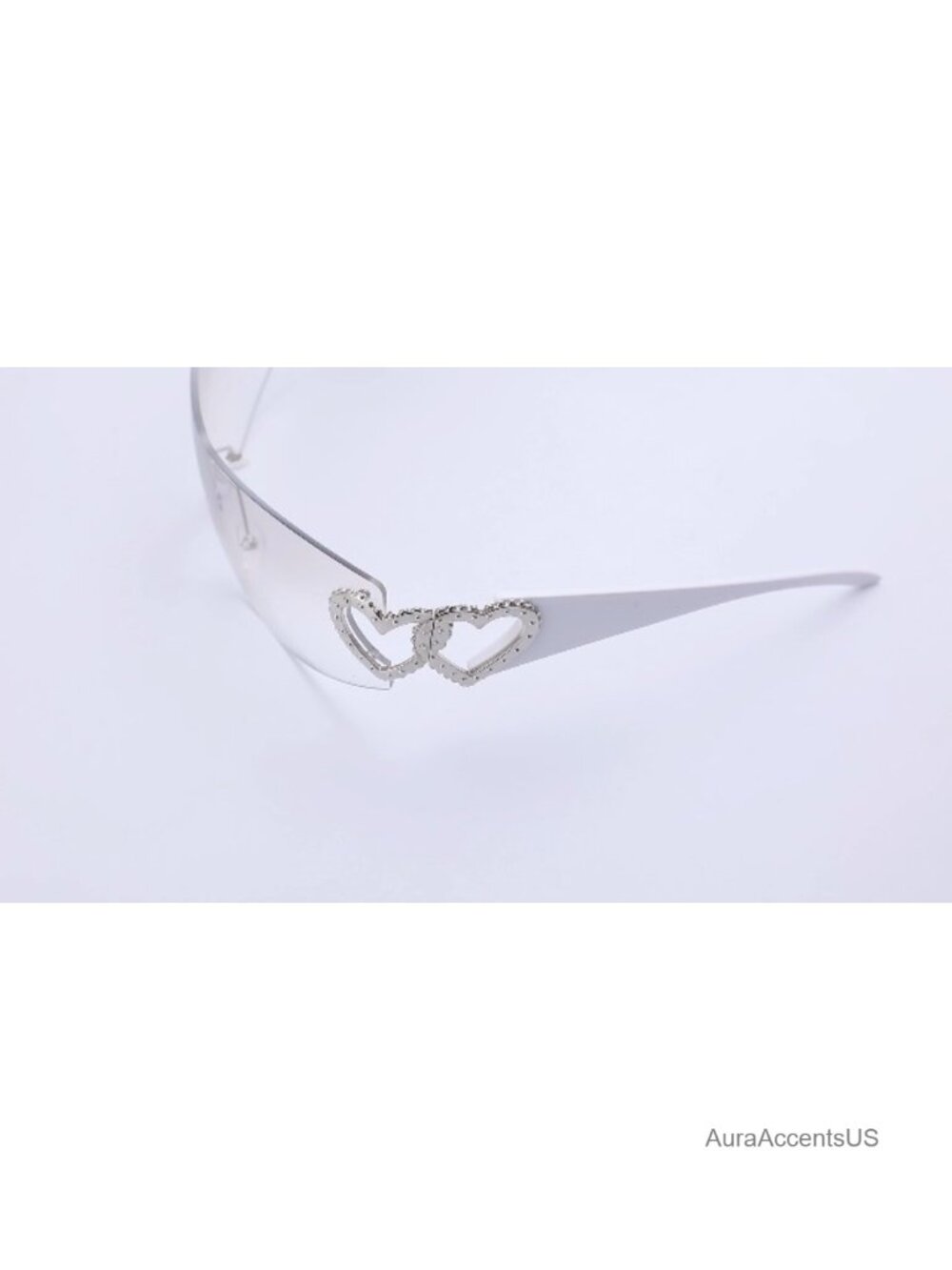 Rimless Wrap Around Y2K Sunglasses Tinted Lens Oversized Retro UV - Picture 6 of 6
